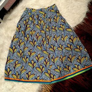 ZARA Tropical Leaf Print Skirt